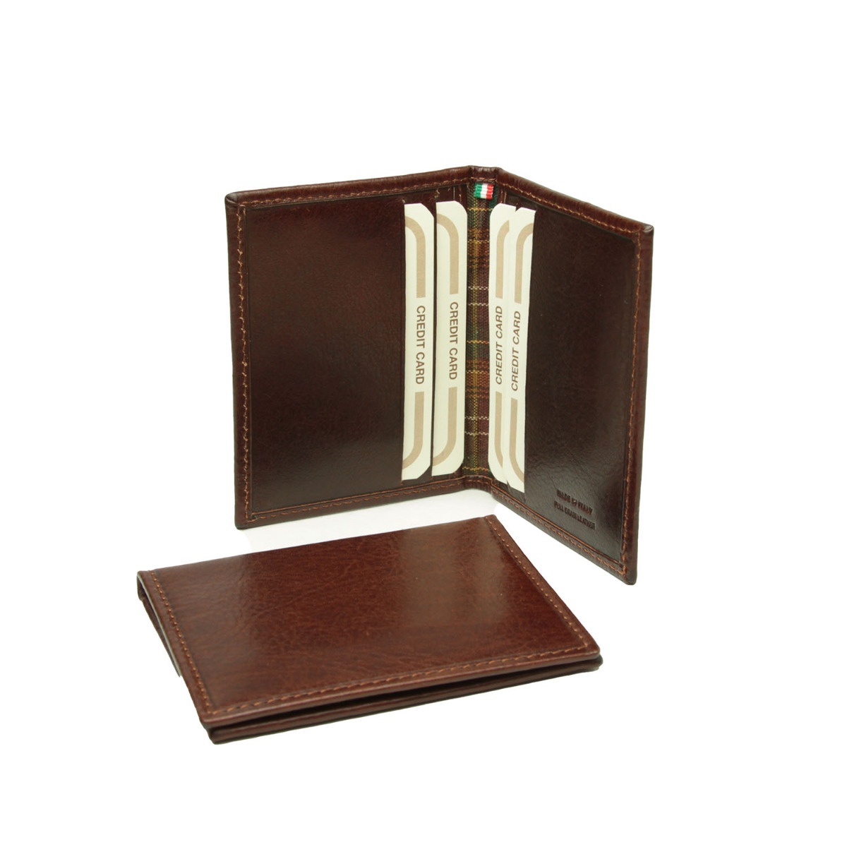 Porta Carte Di Credito Automatico Uomo Con Protezione RFID - In Acciaio Inox - Design Sottile Marrone - 2