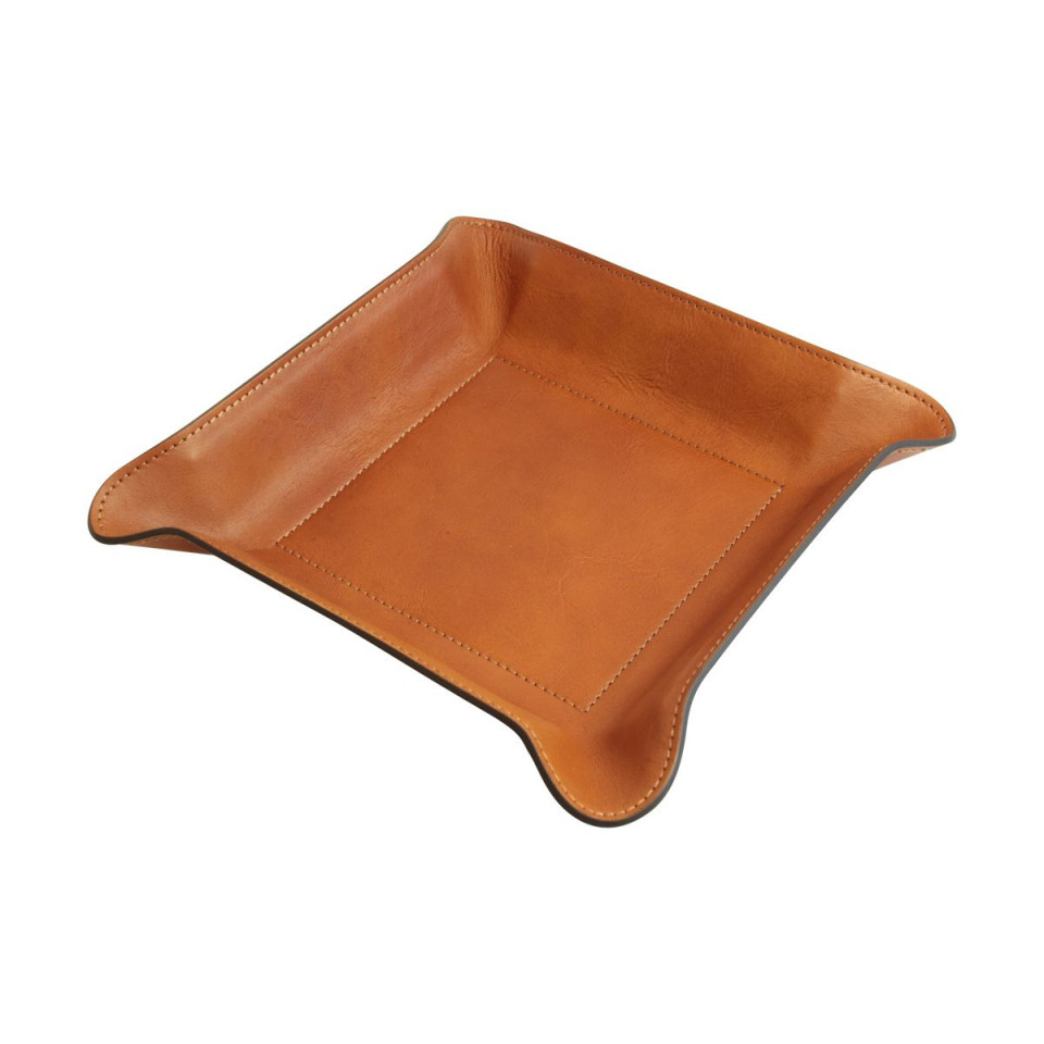 Vassoio Organizer In Pelle Con Teschio E Girasole – Svuota Tasche Da Scrivania, Impermeabile, Regalo Uomo, 20x20 Cm - 3