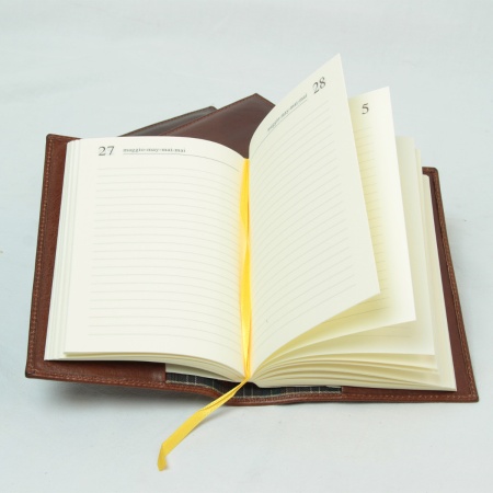 Agenda giornaliera in pelle piccola - marrone - Img 4