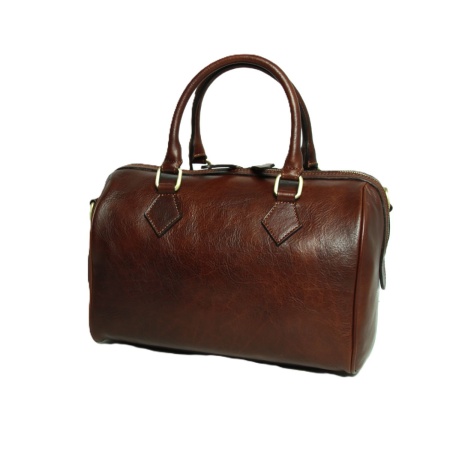 Bauletto due manici in pelle - marrone - Img 4