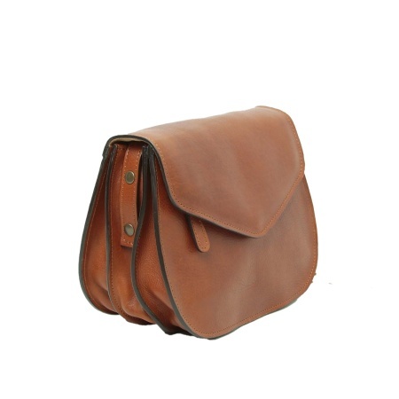 Borsa a tracolla di vitello pieno fiore-Teak - Img 2