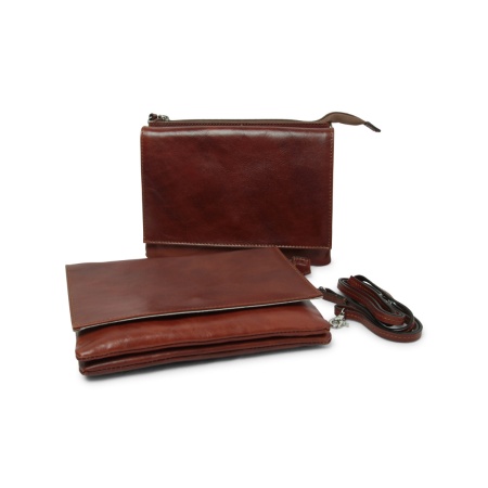 Borsa a tracolla in pelle - marrone - Img 4