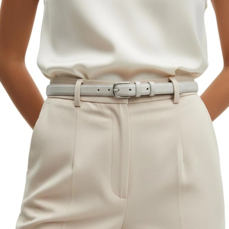 CINTURA DONNA 2,5 CM IN PELLE DI CERVO ORIONE BELTS ARTIGIANALE MADE IN ITALY - Img 6
