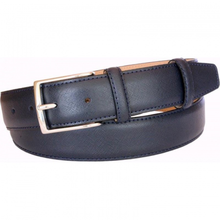 CINTURA UOMO 3,5 CM IN PELLE STAMPA SAFFIANO ORIONE BELTS ARTIGIANALE MADE IN ITALY - Img 3