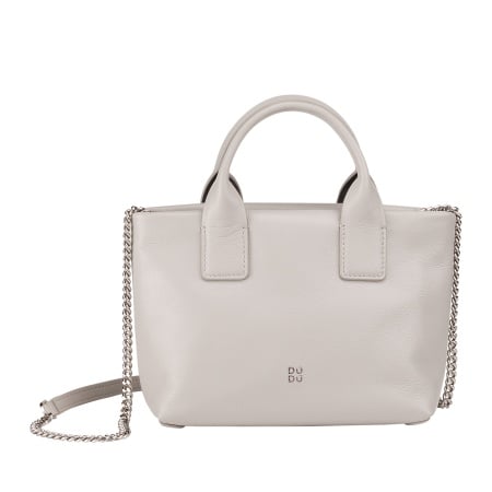 DUDU Borsa Donna Piccola a Tracolla in Vera Pelle, Borsa Mini Bag da Sera Elegante, 22 x 13 cm, Doppi Manici, Tracolla a Catena, Chiusura Zip