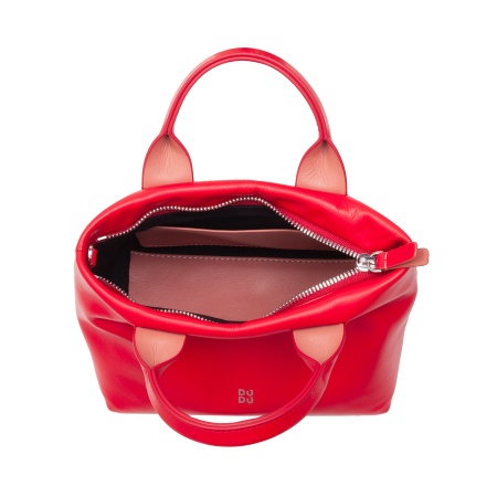 DUDU Borsa Donna Piccola a Tracolla in Vera Pelle, Borsa Mini Bag da Sera Elegante, 22 x 13 cm, Doppi Manici, Tracolla a Catena, Chiusura Zip - Img 5