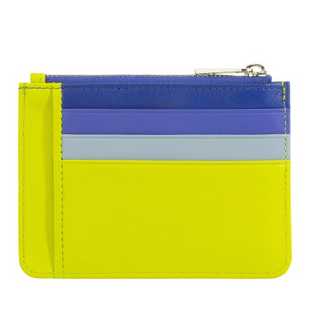 DUDU Bustina porta carte di credito in vera pelle colorata portafogli con zip - Img 2