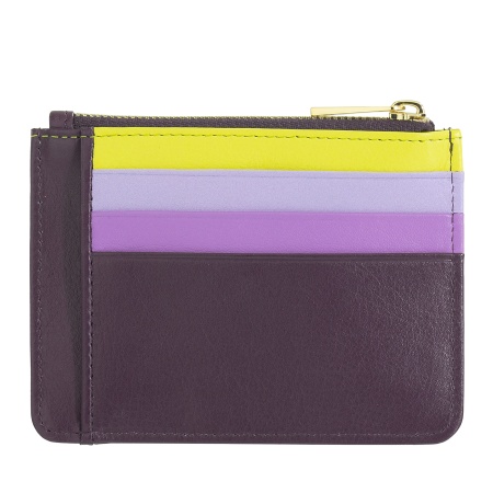 DUDU Bustina porta carte di credito in vera pelle colorata portafogli con zip - Img 2