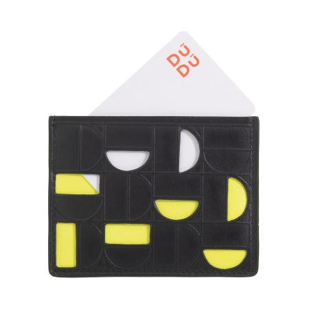 DUDU Porta Carte di Credito Uomo Donna in Pelle – Porta Tessere Slim Sottile dal Design Moderno e Geometrico, Compatto ed Elegante - Img 3