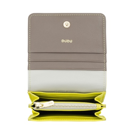 DUDU Portafoglio Donna Piccolo in Pelle Schermato RFID Colorato Ultra Compatto con Zip Interna e 8 Porta Carte Tessere - Img 5
