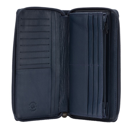 Nuvola Pelle Portafoglio Donna Grande con Cerniera in Pelle Zip Around 14 Tasche Porta Carte di credito e Portamonete - Img 2