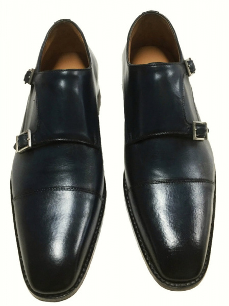 SCARPE LUSSO UOMO STRINGATE IN PELLE CON FIBBIE GAROFALO GIANBATTISTA ARTIGIANALI MADE IN ITALY