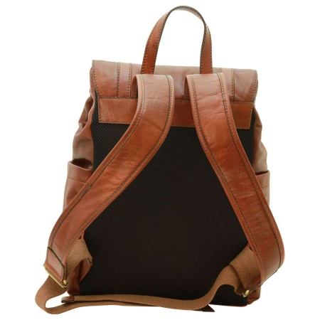 Zaino per laptop in pelle. Marrone Mogano - Img 2