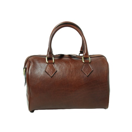 Bauletto due manici in pelle - marrone - Img 2