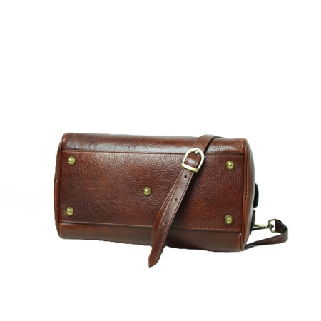 Bauletto due manici in pelle - marrone - Img 5