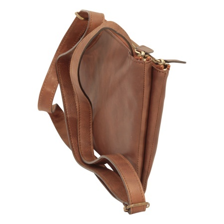 Borsa a tracolla di vitello pieno fiore - marrone - Img 7