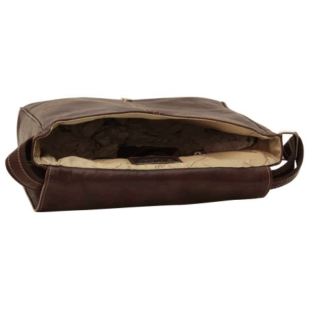 Borsa Messenger in pelle. Marrone scuro - Img 3