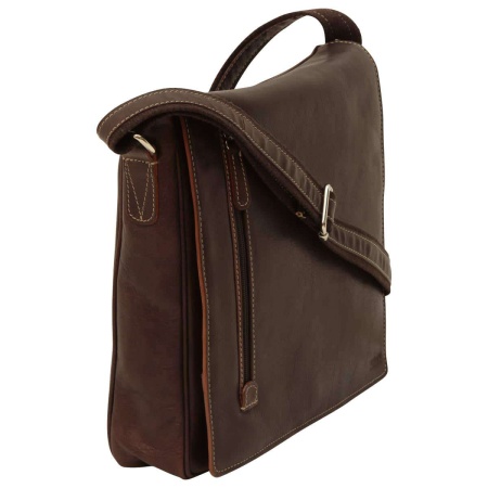 Borsa Messenger in pelle. Marrone scuro - Img 5