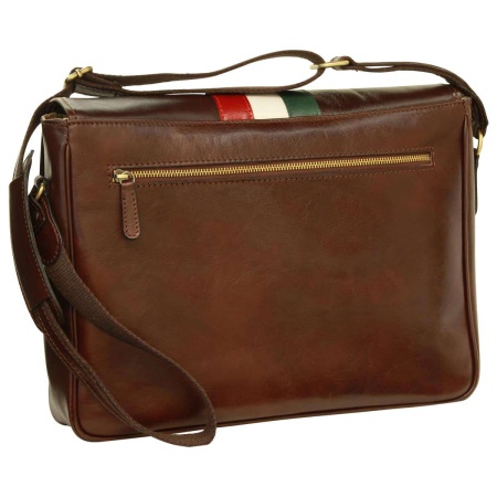 Borsa Messenger in pelle- Marrone - Img 2