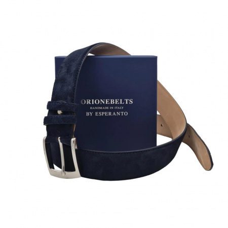 CINTURA UOMO 4 CM IN CAMOSCIO ORIONE BELTS ARTIGIANALE MADE IN ITALY - Img 3
