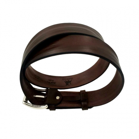 CINTURA UOMO 4 CM IN CUOIO DI TORO ORIONE BELTS ARTIGIANALE MADE IN ITALY - Img 5