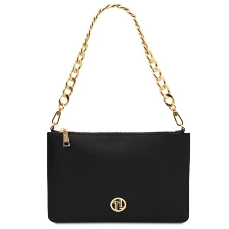 Diva - Pochette in pelle con tracolla a catena