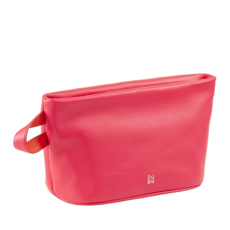 DUDU Beauty Case Donna Uomo in Pelle con Cerniera Zip, Borsa da Toilette Grande Colori Vivaci, Ideale per Viaggi, Palestra, Terme, Interno Idrorepellente - Img 2