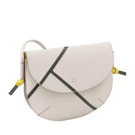 DUDU Borsa a Tracolla Donna in Vera Pelle – Borsetta Piccola con Chiusura a Patta Stile Tennis con Tracolla Regolabile e Interno Capiente - Img 3
