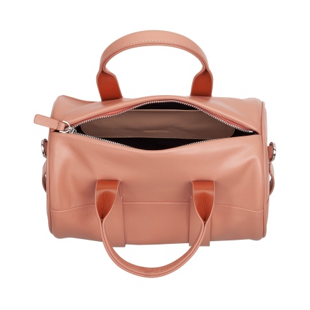 DUDU Borsa Donna a Cilindro in Vera Pelle, Borsa Morbida Cilindrica, Barrel Bag con Tracolla e Due Manici, Design Elegante Colorata - Img 4