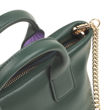 DUDU Borsa Donna Piccola a Tracolla in Vera Pelle, Borsa Mini Bag da Sera Elegante, 22 x 13 cm, Doppi Manici, Tracolla a Catena, Chiusura Zip - Img 4