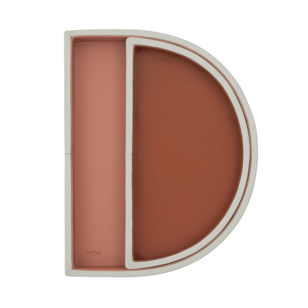 DUDU Doppio Svuotatasche Rigido a Forma di D di Design in Pelle, Portaoggetti da Ingresso Casa, da Scrivania Ufficio, Vassoio Moderno Elegante - Img 2