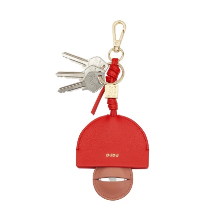 DUDU Portachiavi per AirTag in Pelle, Custodia Compatibile Apple Air Tag, Portatile, con Moschettone - Img 3