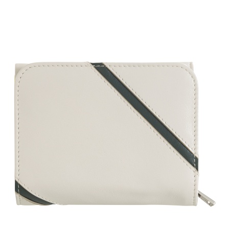 DUDU Portafoglio Donna Compatto in Vera Pelle Nappa – Design Ispirato al Tennis – Portamonete con Cerniera, Tasche Porta Carte e Banconote - Img 2