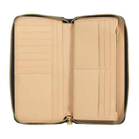 DUDU Portafoglio Donna Grande con Cerniera RFID in Pelle Nappa Stampata, Portafogli Zip Around 14 Tasche Porta Carte di Credito e Portamonete - Img 2