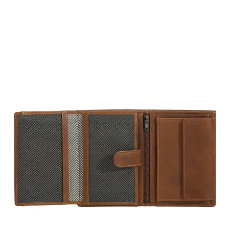 Nuvola Pelle Portafoglio Uomo Verticale in Pelle – Elegante Portafogli Bifold con Portamonete, Chiusura Interna a Linguetta, Scomparti Carte Tessere e Tasca Zip - Img 3