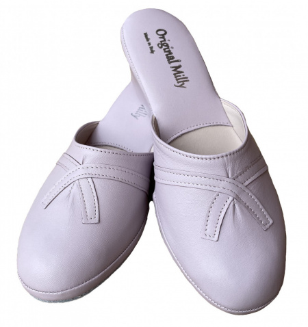 PANTOFOLE DONNA MILLY IN PELLE ARTIGIANALI MADE IN ITALY - Img 8