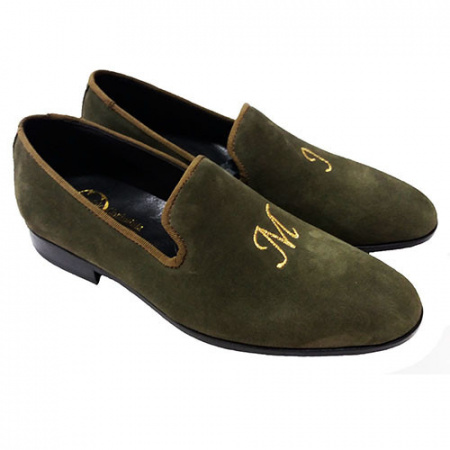 PANTOFOLE UOMO CHIUSE IN CAMOSCIO PERSONALIZZABILI CON INIZIALI GAROFALO GIANBATTISTA ARTIGIANALI MADE IN ITALY - Img 4
