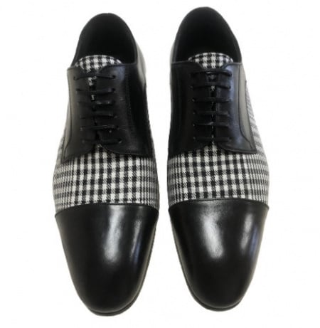SCARPE LUSSO UOMO STRINGATE IN PELLE E TESSUTO GAROFALO GIANBATTISTA ARTIGIANALI MADE IN ITALY