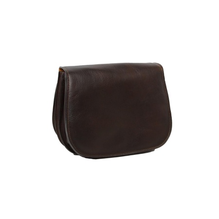 Borsa a tracolla da donna in pelle di vitello pieno fiore-Testa moro - Img 5