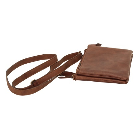 Borsa a tracolla di vitello pieno fiore - marrone - Img 4