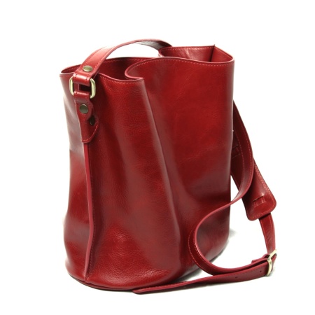 Borsa a tracolla in pelle con rosa rossa in pelle - Img 2