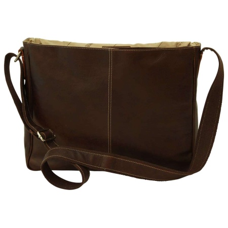 Borsa tracolla in pelle. Marrone Scuro - Img 2