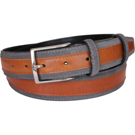 CINTURA UOMO 3,5 CM BICOLORE IN PELLE E CAMOSCIO ORIONE BELTS ARTIGIANALE MADE IN ITALY