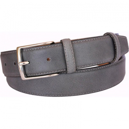 CINTURA UOMO 3,5 CM IN PELLE STAMPA SAFFIANO ORIONE BELTS ARTIGIANALE MADE IN ITALY - Img 5
