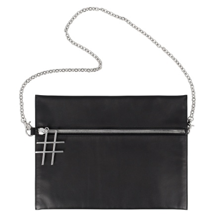 DUDU Borsa a Tracolla Nera Donna in Pelle con Catena Elegante di Design Sottile con Cerniera Zip