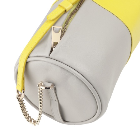 DUDU Borsa Donna Cilindrica in Pelle, Borsa a Tracolla con Catena e Pelle, Borsa a Cilindro Piccola Fashion Elegante con Cerniera - Img 4