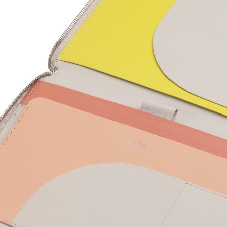 DUDU Cartella Portadocumenti A5 in Vera Pelle da Uomo Donna, Porta Tablet iPad Mini, Portablocchi, Organizer per Blocco Note Quaderno A5 - Img 3