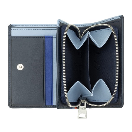 DUDU Portafoglio Donna Piccolo di Pelle Colorata Porta Carte e Tessere con Portamonete Zip e Bottone - Img 4