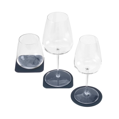 DUDU Set di 3 Sottobicchieri in Morbida Pelle Colorati, Bifacciale Double Face, di Forma Quadrati Rotondi, 9,5x9,5 cm, Design Elegante - Img 3