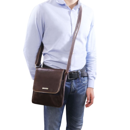 John - Borsello da uomo in pelle con zip frontale - Img 9